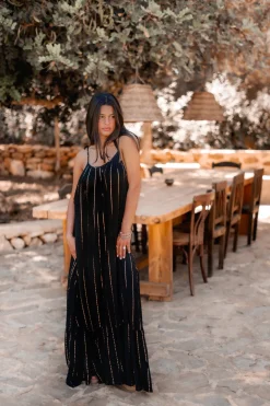 Strap Dress Gigi Stripe Black