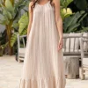 Strap Dress Madia Stripe Sand