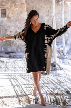 Sweater Dress Chavela Black Tie Dye