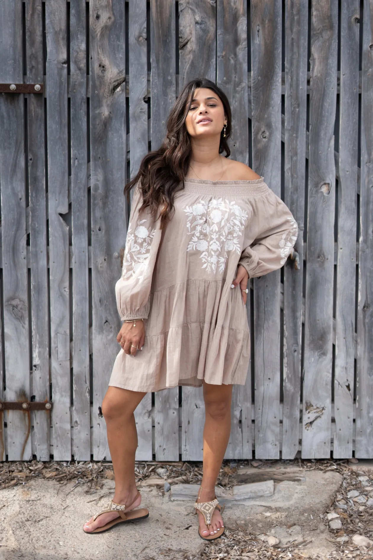 Tunic Elena Bordado Light Taupe