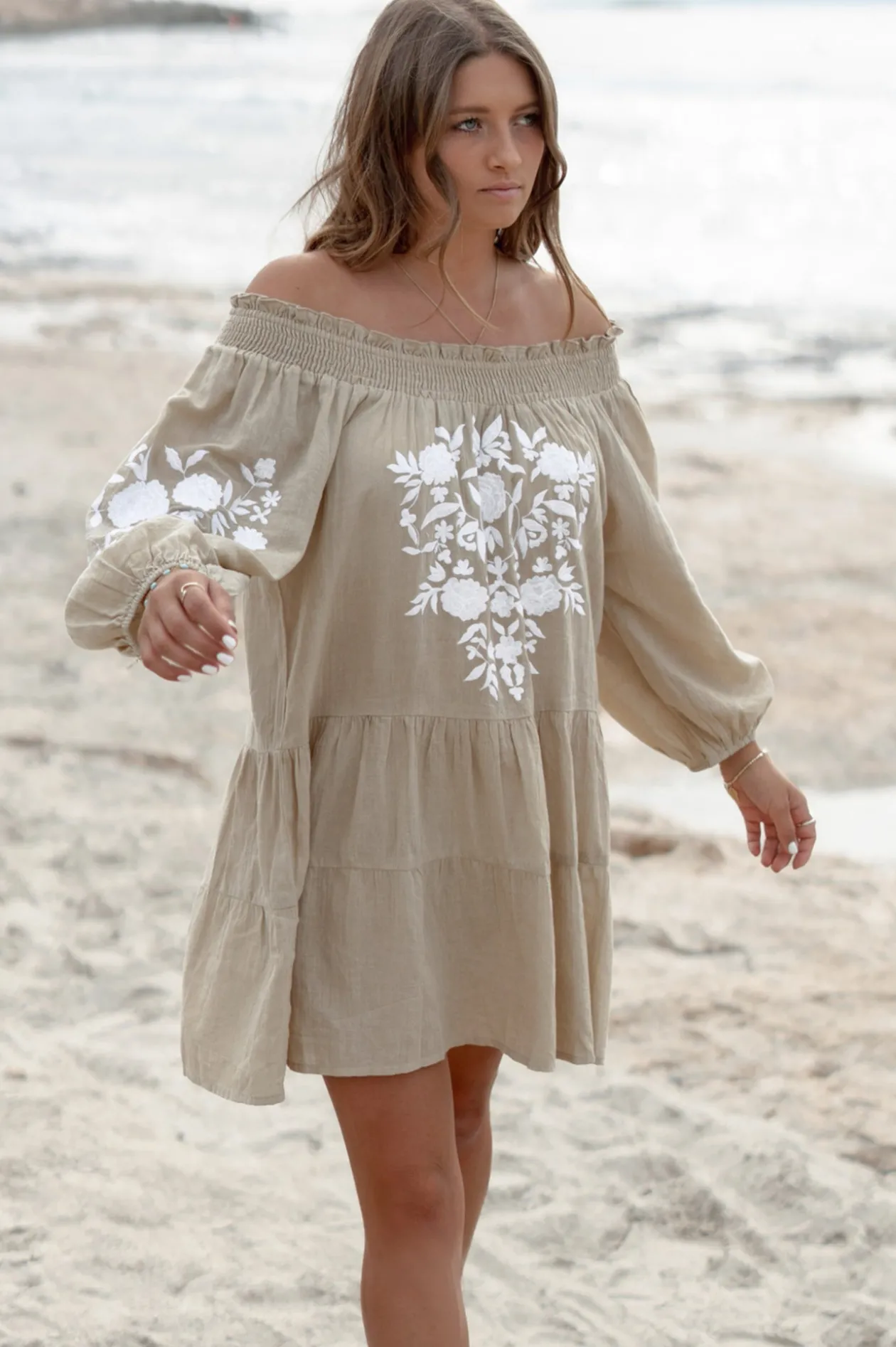Tunic Elena Bordado Sand