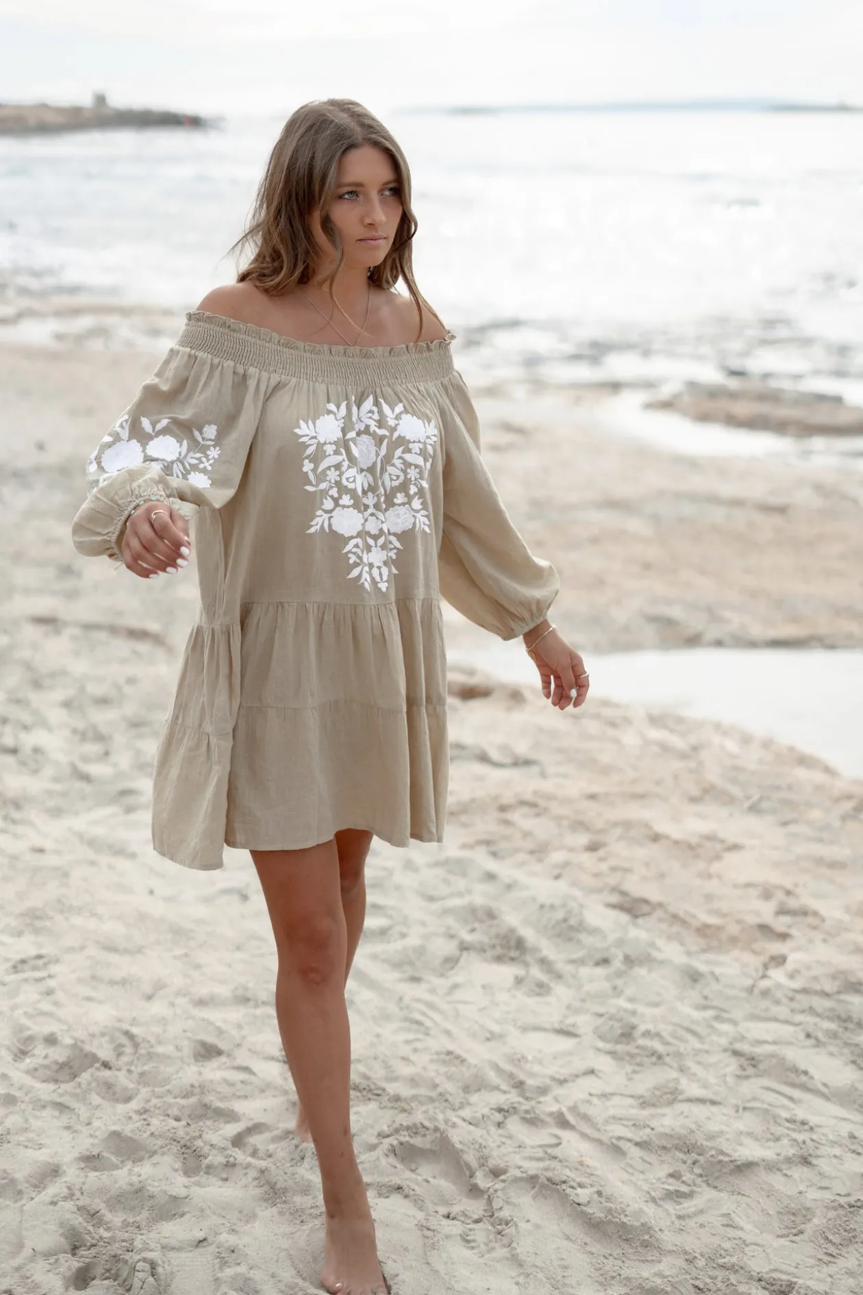 Tunic Elena Bordado Sand