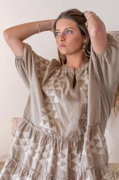 Tunic Ida Cuadros Taupe