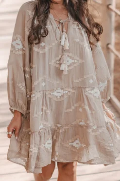 Tunic Ida Ethnic Taupe Print
