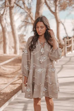 Tunic Ida Ethnic Taupe Print