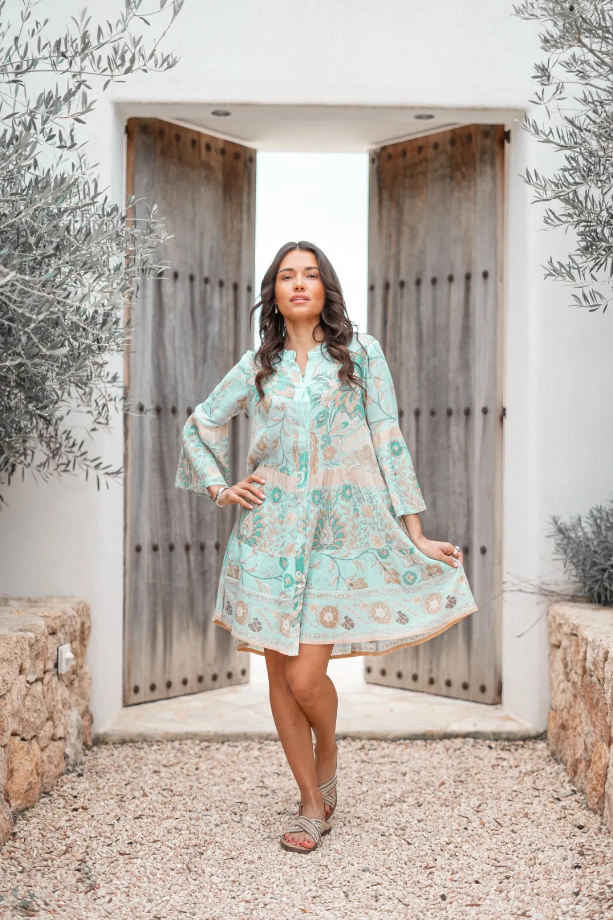 Tuniek Alise Flower Aqua