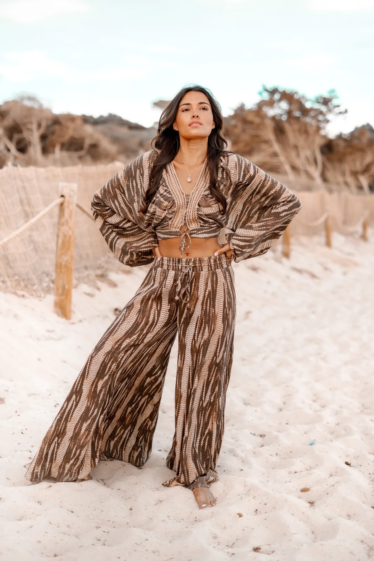 Wide Pants Emika Brown Print