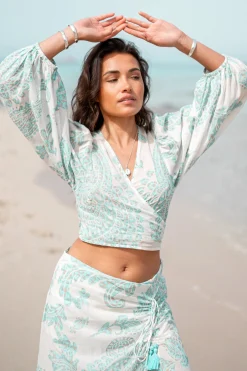 Wrap Top Adella Aqua