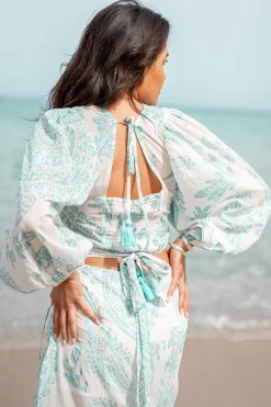 Wrap Top Adella Aqua