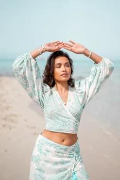 Wrap Top Adella Aqua